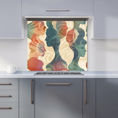 B&Q -  Coloured Silhouette Premium Glass Kitchen Splashback W600mm X H600mm