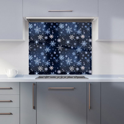 Warren Reed Designer Dreamy And Magical Snowflake Premium Glass Kitchen Splashback W900mm X H750mm from B&Q