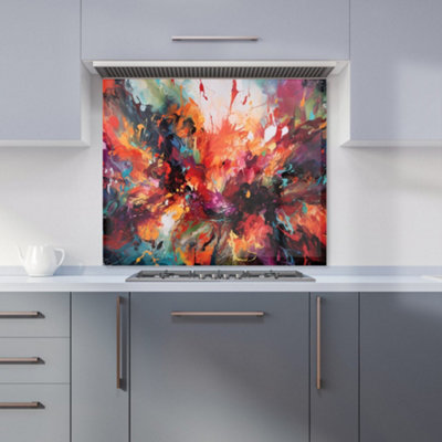 B&Q -  A Vibrant Abstract Painting Of Halloween Premium Glass Kitchen Splashback W900mm X H750mm
