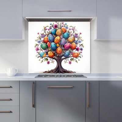 Warren Reed Designer A Magical Easter Egg Tree Premium Glass Kitchen Splashback W700mm X H650mm from B&Q