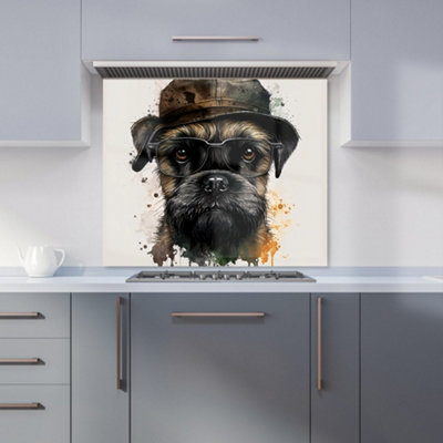 Warren Reed Designer Border Terrier Dog Premium Glass Kitchen Splashback W600mm X H650mm from B&Q