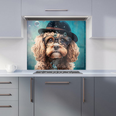 Warren Reed Designer Cavapoo Dog Splashart Premium Glass Kitchen Splashback W600mm X H650mm from B&Q