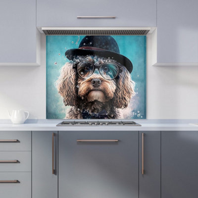 B&Q -  Cockapoo Dog Splashart Premium Glass Kitchen Splashback W600mm X H750mm