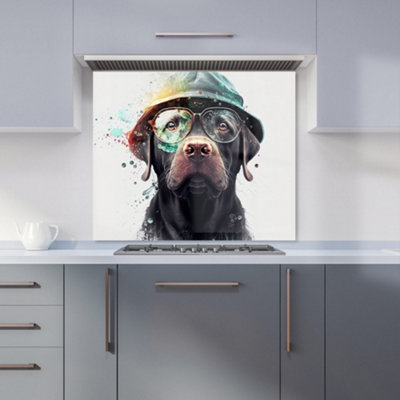 B&Q -  Splashart Labrador Retriever Dog  Premium Glass Kitchen Splashback W600mm X H650mm