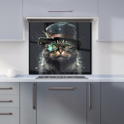 B&Q -  Norwegian Forest Cat Premium Glass Kitchen Splashback W700mm X H750mm