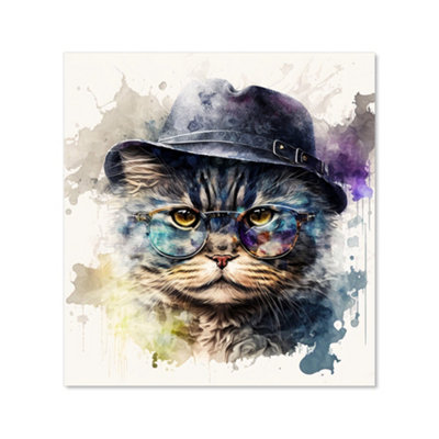 Warren Reed Designer Selkirk Rex Cat Splashart Premium Glass Kitchen Splashback W900mm X H650mm from B&Q