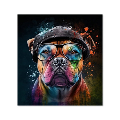 Warren Reed Designer Staffordshire Bull Terrier Dog Splashart Premium Glass Kitchen Splashback W900mm X H750mm from B&Q