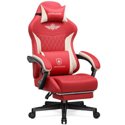 Gtplayer Gaming ChairHigh Back Computer Chairs With Footrest For Adults Ergonomic Pc ChairRed from B&Q