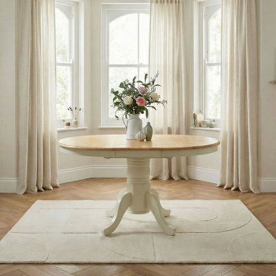 Furniturebox Uk Padstow Oak And Cream 4-6 Seater Extending Dining Table from B&Q
