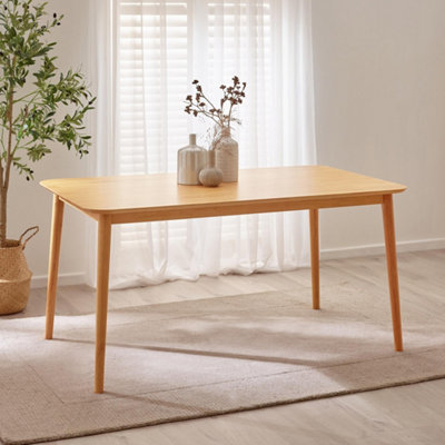 B&Q -  Uk Lynton Large Oak Effect Solid Wood Dining Table