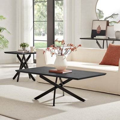 Furniturebox Uk Leonardo Rectangular Wood Veneer Coffee Table Black