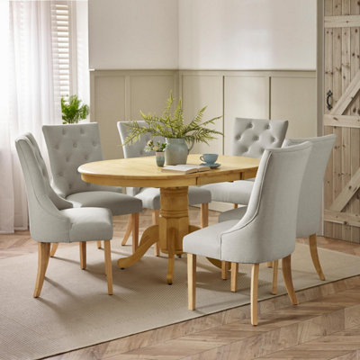 Furniturebox Uk Padstow Oak Effect Wooden Extending Dining Table & 6 Belgravia Chairs from B&Q