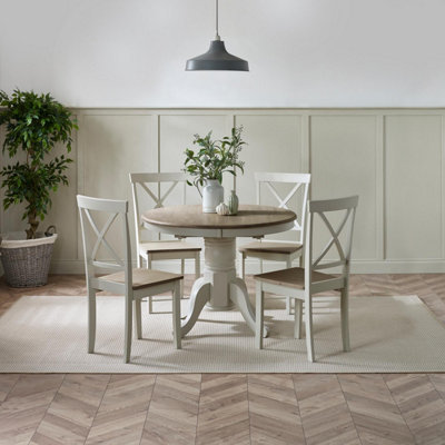 Furniturebox Uk Padstow Grey Wooden Extending Dining Table & 4 Millford Chairs from B&Q