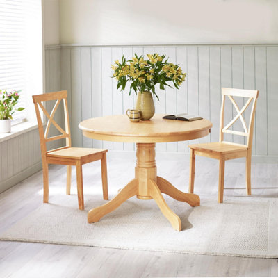 Furniturebox Uk Bude Oak Effect Round Wooden Dining Table & 2 Millford Chairs from B&Q