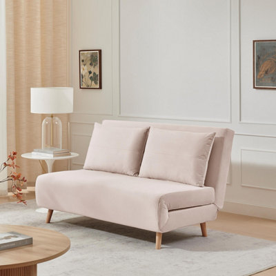 Furniturebox Uk Bobby Pale Velvet Double Folding Sofa Bed Pink