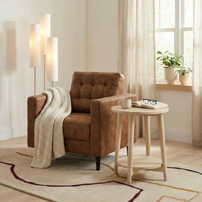 Furniturebox Uk Jenna Tan Faux Leather Armchair from B&Q