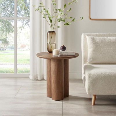 B&Q -  Uk Sutton Walnut Veneer Wood Round Side Table