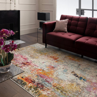 Furniturebox Uk Haze Abstract Multicolour Rug 120X170 from B&Q