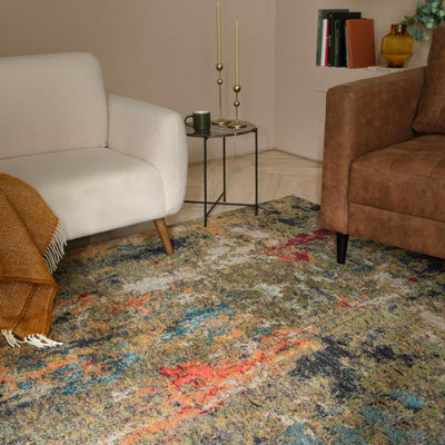Furniturebox Uk Prisma Abstract Multicolour Rug 120X170 from B&Q