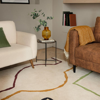 Furniturebox Uk Wexley Multicolour Sketch Lines Rug 120X170 from B&Q