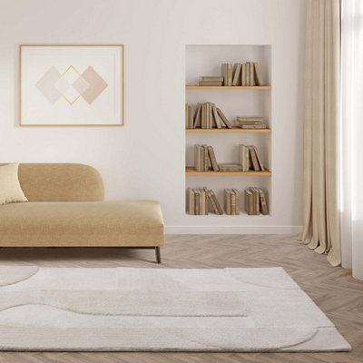 Furniturebox Uk Rift Cream Carved Arches Rug 120X170 from B&Q