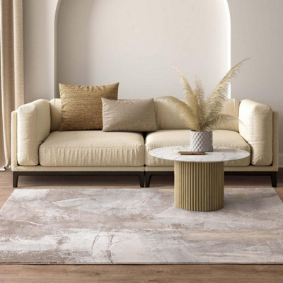 Furniturebox Uk Zephyr Beige Metallic Lustre Rug 160X230 from B&Q