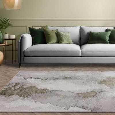 Furniturebox Uk Zephyr Green Metallic Lustre Rug 200X290 from B&Q