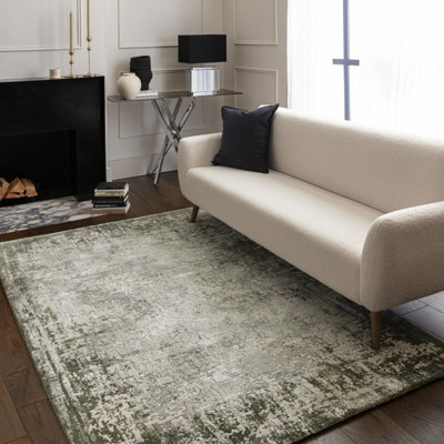 Furniturebox Uk Iona Textured Green Border Rug 160X230 from B&Q