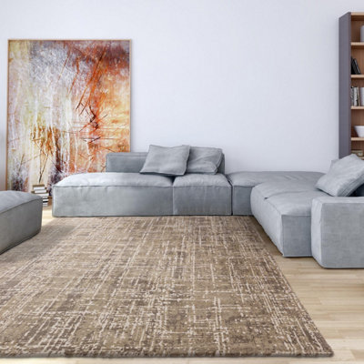 Furniturebox Uk Iona Textured Beige Abstract Rug 120X170 from B&Q
