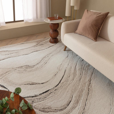 Furniturebox Uk Quartz Beige Marbled Rug 160X230 from B&Q