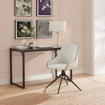 B&Q -  Uk Beaumont Cream Fabric Swivel Office Chair