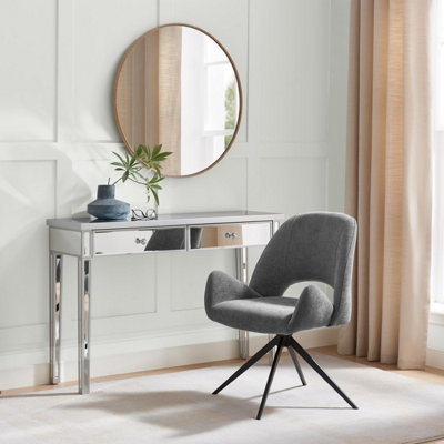 B&Q -  Uk Layla Grey Fabric Swivel Office Chair
