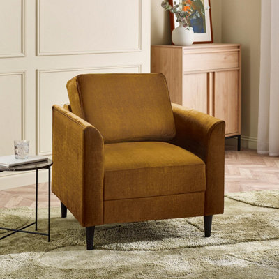 B&Q -  Uk Logan Amber Orange Fabric Armchair