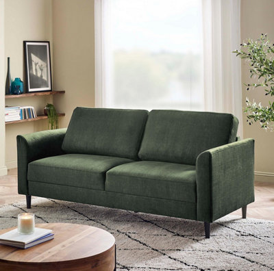 B&Q -  Uk Logan Moss Green Fabric 3 Seater Sofa