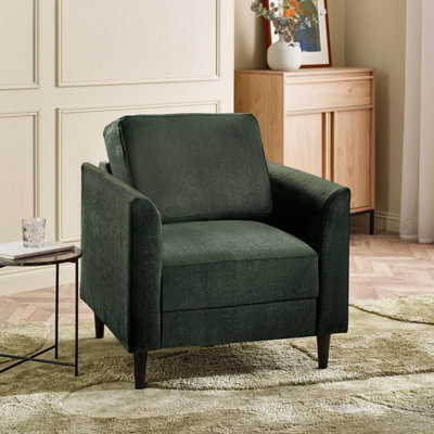 B&Q -  Uk Logan Moss Green Fabric Armchair