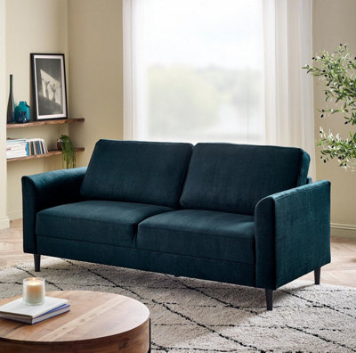 Furniturebox Blue Uk Logan Ocean Fabric Seater Sofa Size 3