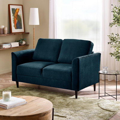 Furniturebox Blue Uk Logan Ocean Fabric Seater Sofa Size 2