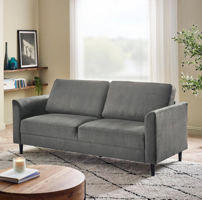 B&Q -  Uk Logan Silver Grey Fabric 3 Seater Sofa