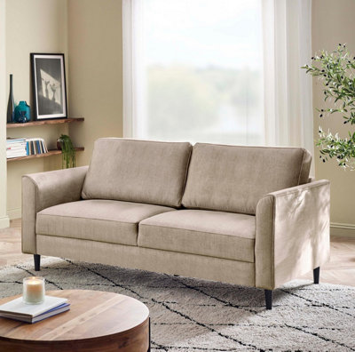 Furniturebox Beige Uk Logan Fabric Seater Sofa Size 3