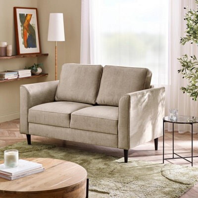Furniturebox Beige Uk Logan Fabric Seater Sofa Size 2