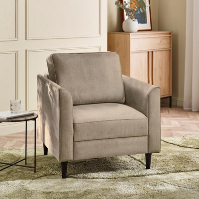 B&Q -  Uk Logan Beige Fabric Armchair