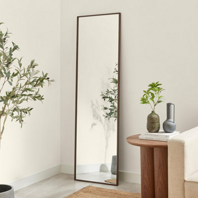 B&Q -  Uk Inga Walnut Wood Full Length Rectangle 170X50Cm Mirror