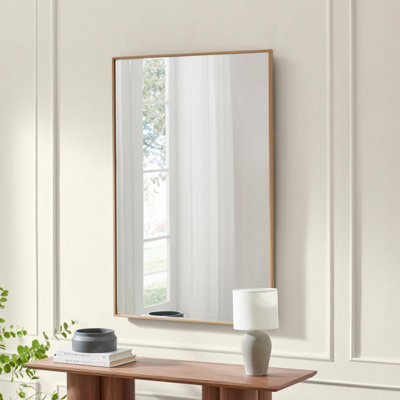 Furniturebox Uk Inga Oak Wood Long Rectangle 120X80Cm Wall Mirror from B&Q