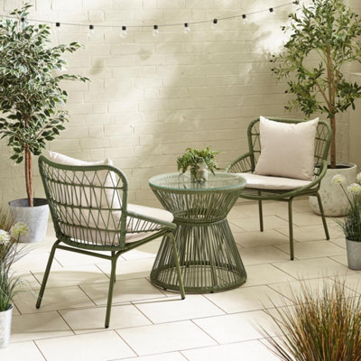 Furniturebox Zuma Green Garden Bistro Set2 Seat Metal Garden Table & Chairs Coffee Bistro Table SetOutdoor Patio Bistro Set from B&Q