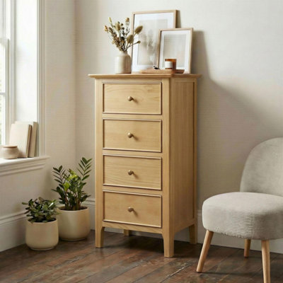 Furniturebox Uk Belle Oak Wood Tallboy Chest Of Drawers from B&Q
