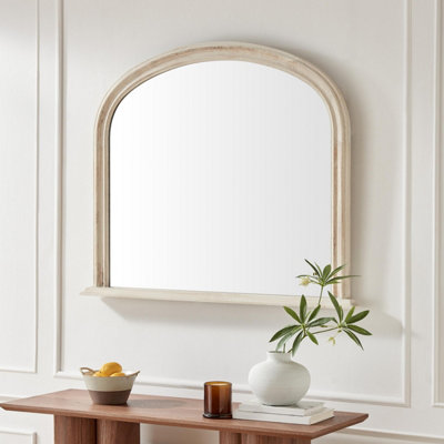 Furniturebox Uk Cecily Whitewash Wood Large 110X90 Overmantle Arch Mirror from B&Q