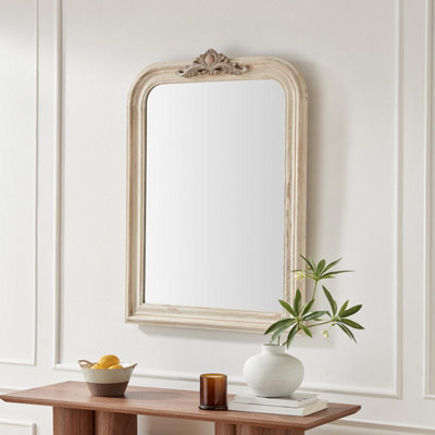 Furniturebox Uk Francis Whitewash Wood Large 110X74Cm Overmantle Arch Mirror from B&Q