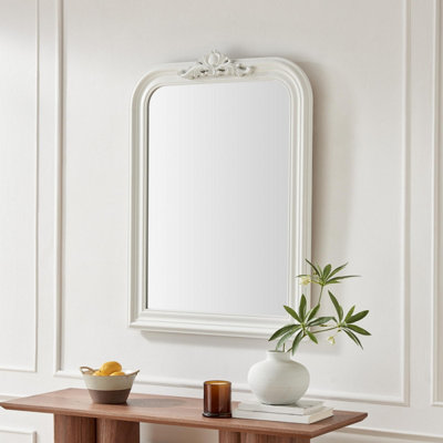 Furniturebox Uk Francis White Wood Large 110X74Cm Overmantle Arch Mirror from B&Q