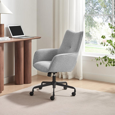 B&Q -  Uk Sabine Grey Fabric Swivel Office Chair