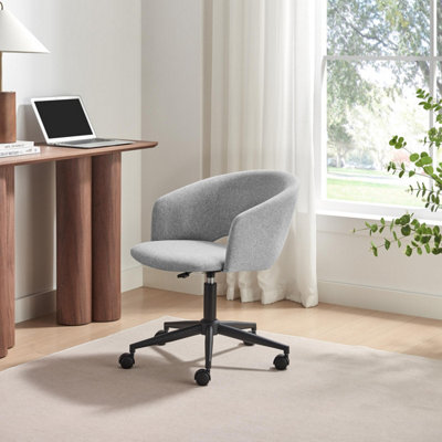 B&Q -  Uk Delaney Grey Fabric Swivel Office Chair